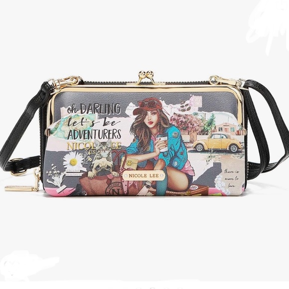 Nicole Lee Signature Kiss Lock Crossbody Wallet-Journey of Stephanie-RFID-NWT - Picture 8 of 9